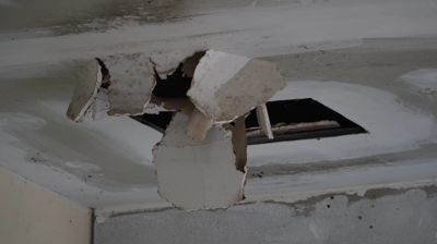 water damage inside a roof