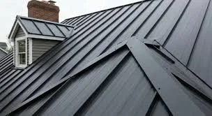 Standing seam metal roof installed on a contemporary luxury home in Greenwood Village, CO