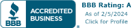BBB Accredited Business as of 2/5