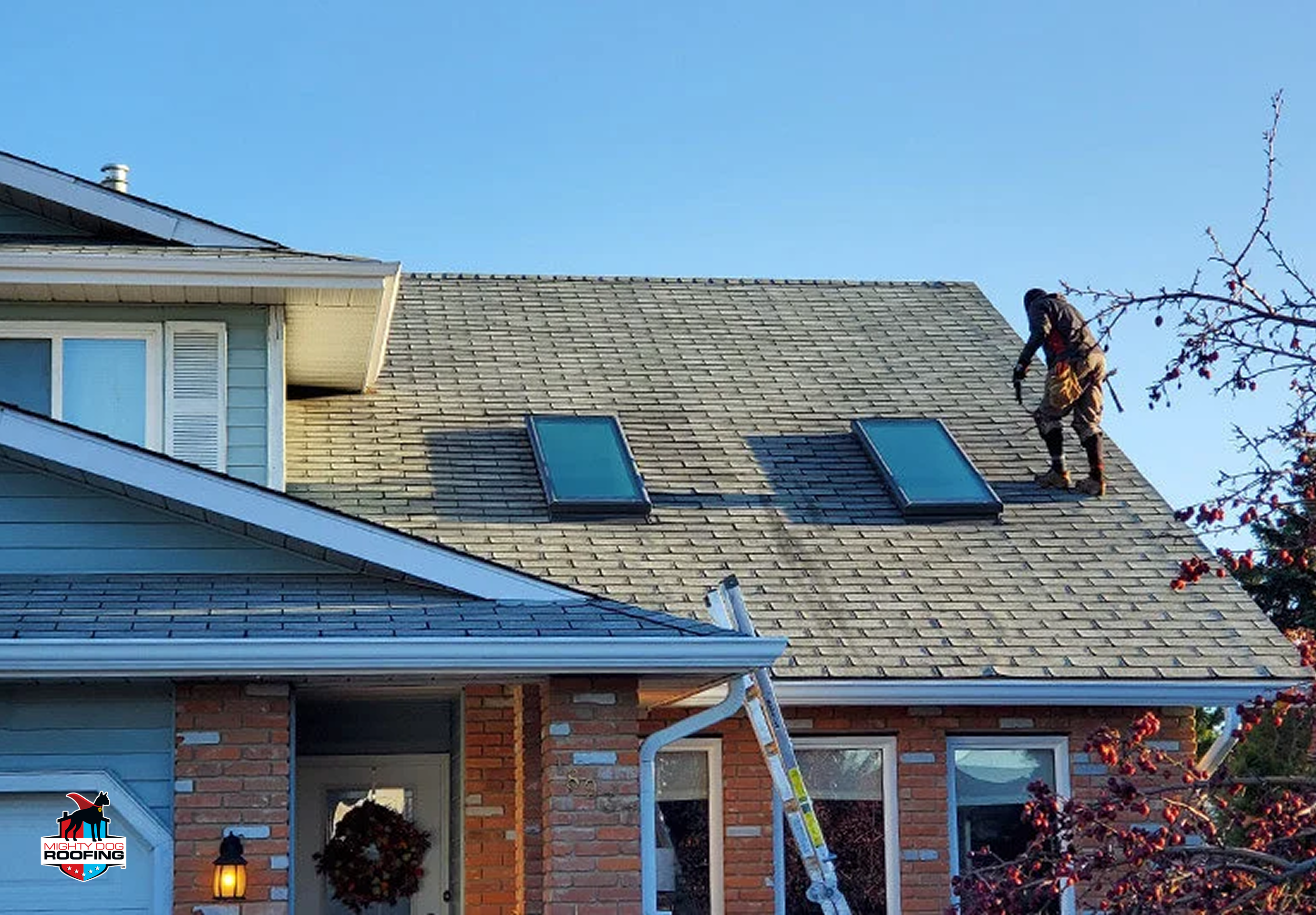 Licensed skylight contractor installing energy-efficient skylight